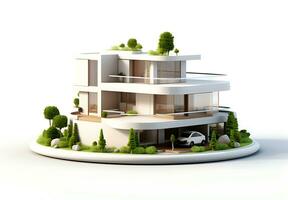 3d house model on white background photo