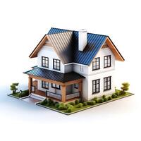 3d house model on white background photo