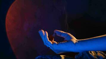 Female hand in dzen sign. Meditation, harmony concept. video