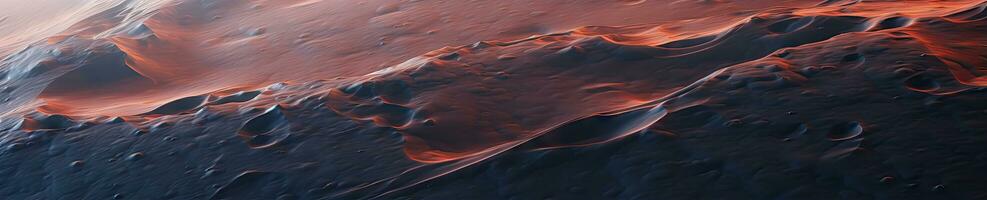 Mesmerizing close-ups of Mars' rocky terrain and red dunes. AI generative. photo