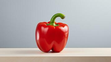 Photo of Bell pepper on a minimalist table. Generative AI