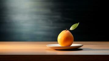 foto de cupuacu Fruta en un minimalista mesa. generativo ai