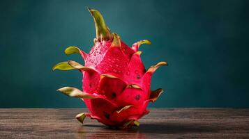 Photo of Dragon fruit on a minimalist table. Generative AI