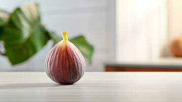 Photo of Fig on a minimalist table. Generative AI