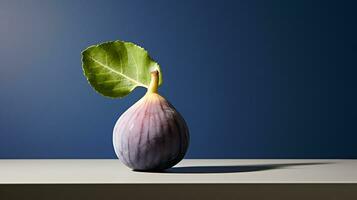 Photo of Fig on a minimalist table. Generative AI