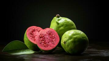 foto de guayaba bol en un minimalista mesa. generativo ai