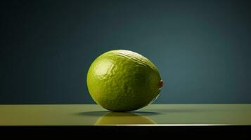 Photo of Maracuja on a minimalist table. Generative AI