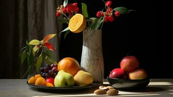 Photo of Nam nama fruit on a minimalist table. Generative AI