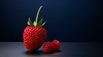 Photo of Pineberry on a minimalist table. Generative AI