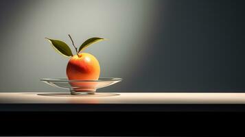 Photo of Rukem fruit on a minimalist table. Generative AI