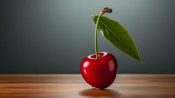 Photo of Surinam cherry on a minimalist table. Generative AI