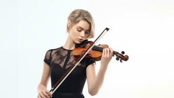 A female violinist plays music AI generated photo