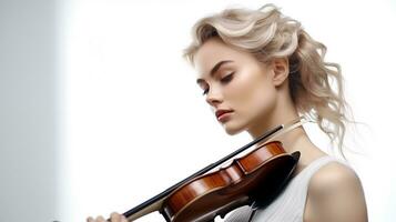 A female violinist plays music AI generated photo