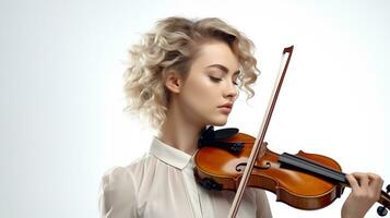 A female violinist plays music AI generated photo
