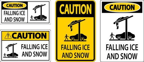 Ice and Snow Caution Sign Caution - Falling Ice And Snow Sign vector