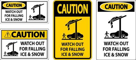 Caution Sign Watch Out For Falling Ice And Snow vector