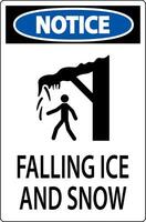 Ice and Snow Warning Sign Caution - Falling Ice And Snow Sign vector