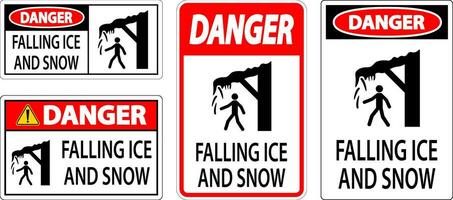Ice and Snow Warning Sign Caution - Falling Ice And Snow Sign vector