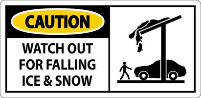 Caution Sign Watch Out For Falling Ice And Snow vector