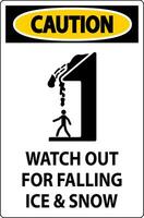 Caution Sign Watch Out For Falling Ice And Snow vector