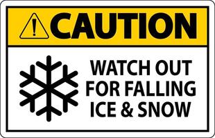 Caution Sign Watch Out For Falling Ice And Snow vector