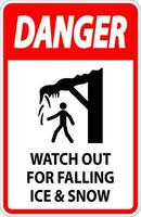 Danger Sign Watch Out For Falling Ice And Snow vector