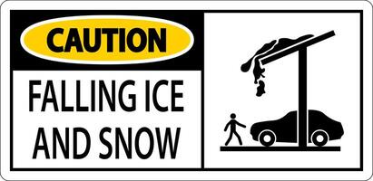 Ice and Snow Caution Sign Caution - Falling Ice And Snow Sign vector