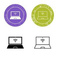 Unique Connected Laptop Vector Icon