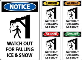 Caution Sign Watch Out For Falling Ice And Snow vector