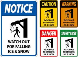 Caution Sign Watch Out For Falling Ice And Snow vector