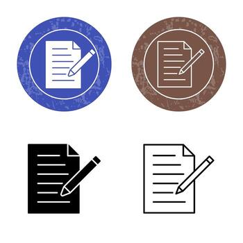 icono de vector de documento de edición único