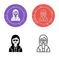 Unique Female Professor Vector Icon