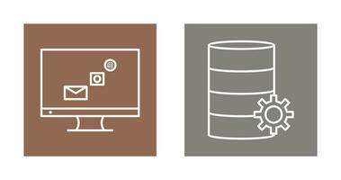 digital márketing y base de datos administración icono vector