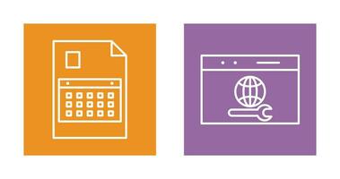 content planning and web support  Icon vector