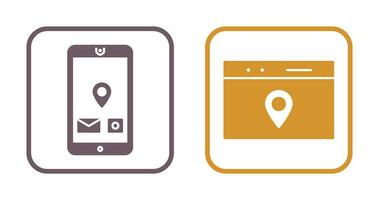 mobile application and location web advertising Icon vector