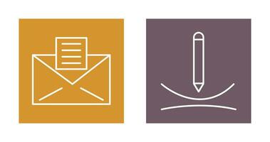 email documents and draw curve Icon vector