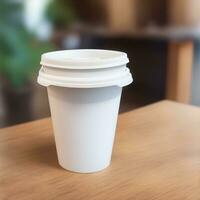 cup of coffee mockup, AI generated. photo