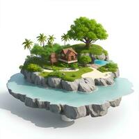 tropical island in the sea, AI generated. photo