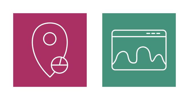 ubicación Estadísticas y página web Estadísticas icono vector