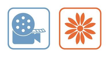 video reel and flower Icon vector