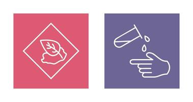 Environment hazard and Corrosive hazard  Icon vector