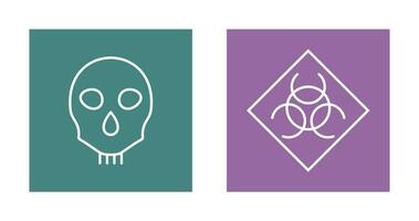 danger and biological hazard  Icon vector