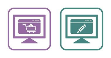 e commerce setting and edit webpage Icon vector