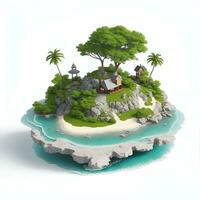 tropical island in the sea, AI generated. photo