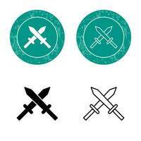 Unique Two Swords Vector Icon