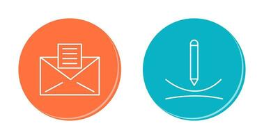 email documents and draw curve Icon vector
