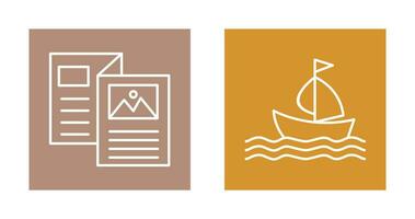 Brochure and Boat  Icon vector