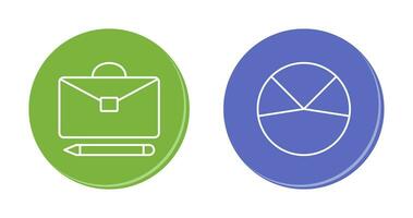 briefcase and pie chart analysis Icon vector