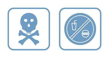 death sign and no foods or drink  Icon vector