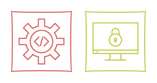 código mejoramiento y cerrado acceso icono vector